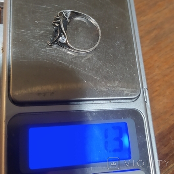 Кольцо с камушками 15 размер. Серебро, 925 проба (Б4), photo number 6