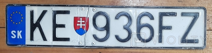 Slovak license plate