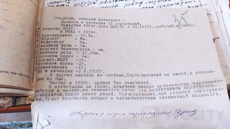 Личное дело на бригадного комиссара Градусова Н.Е. Репрессирован в 1937 году., photo number 9