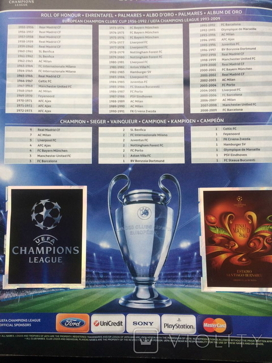 Лига Чемпионов 2009/2010 Panini 100% наклеен Футбол – на сайте для ...