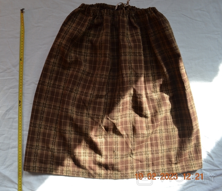 Old Ukrainian skirt, skirt. Length 65 cm. In the belt 30-63 cm. No. 2, photo number 11