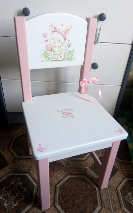 Новий дитячий стіл з 2-ма стільцями з ручним розписом., numer zdjęcia 4