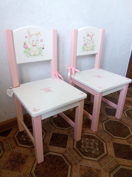 Новий дитячий стіл з 2-ма стільцями з ручним розписом., фото №7
