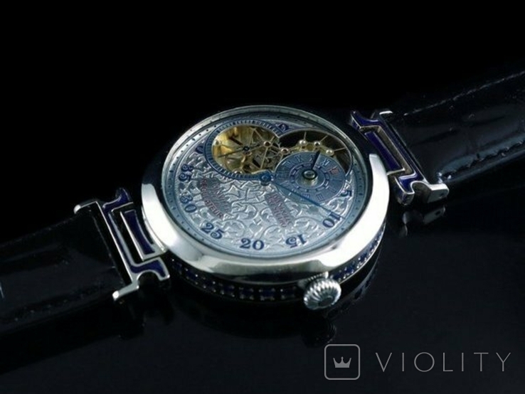 Men's wristwatch Wandolec regulator Leonville Swiss, semi-skeleton with crystals, photo number 9