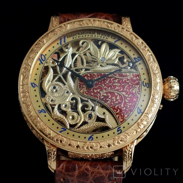 Вінтажний годинник скелетон Wаndolec з механізмом International Watch Company IWC Swiss, фото №4