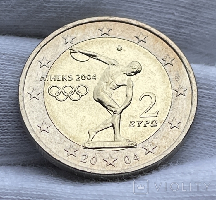 Греція 2 євро, 2004. XXVIII літні Олімпійські ігри, Афіни 2004. UNC., фото №2