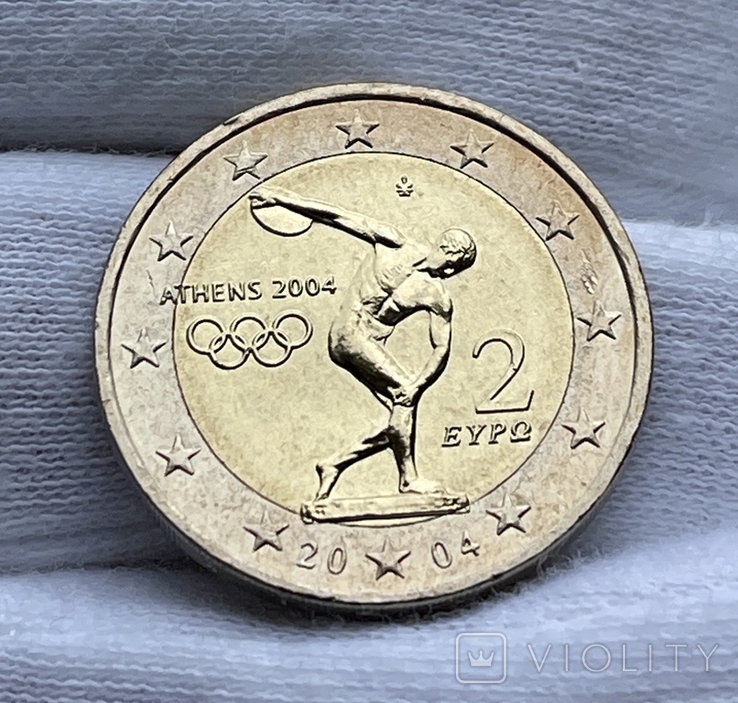 Греція 2 євро, 2004. XXVIII літні Олімпійські ігри, Афіни 2004. UNC., фото №3
