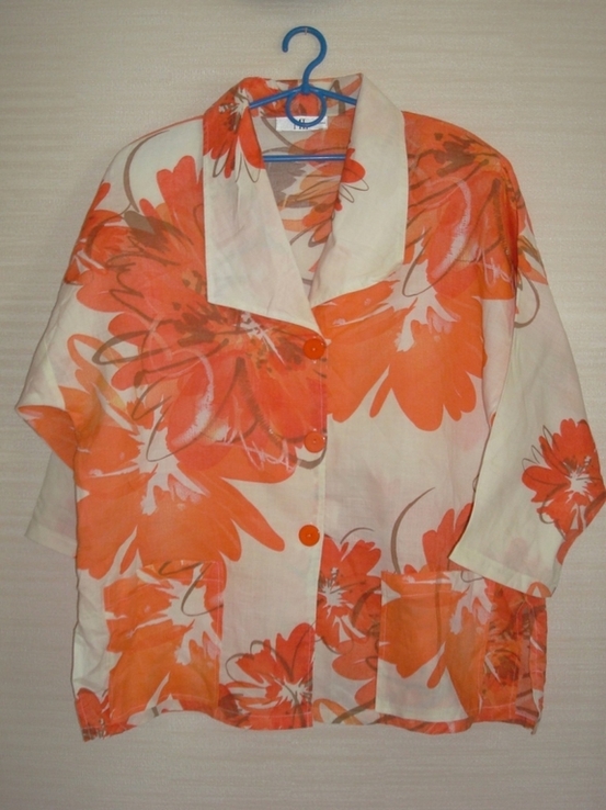 ML original Льняной Стильный пиджак женский в цветочный принт Германия, фото №8