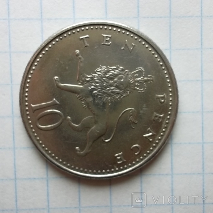 Велика Британія 10 пенсів, 1992 Новий тип: 24.5 мм, 6.5 г, фото №3