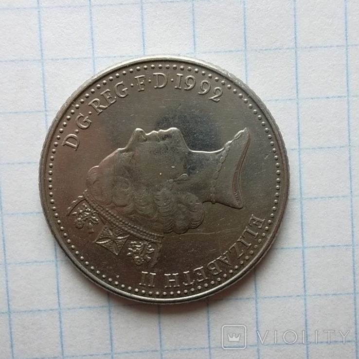 Велика Британія 10 пенсів, 1992 Новий тип: 24.5 мм, 6.5 г, фото №8