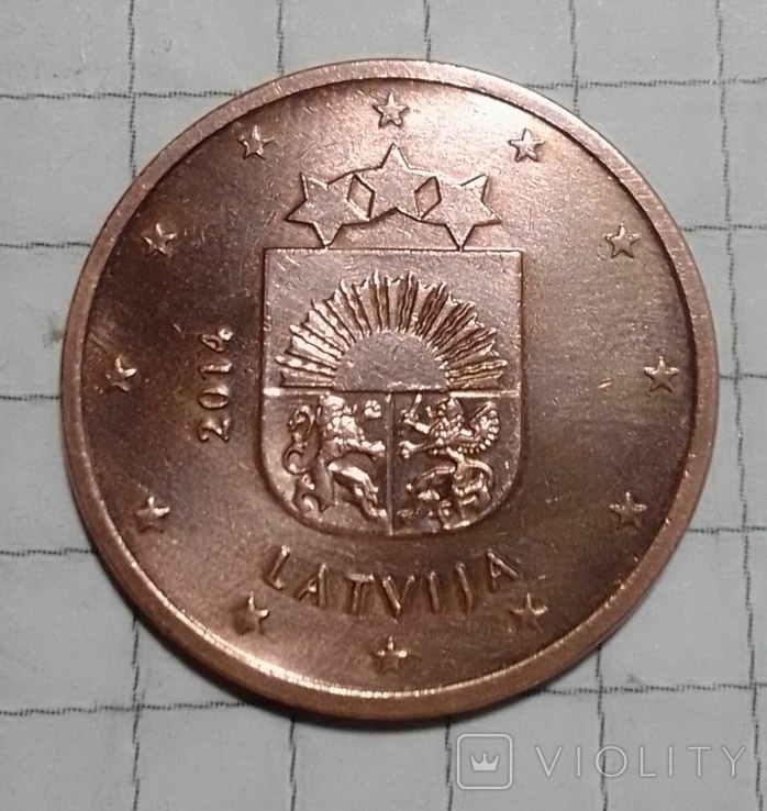 Латвія 5 евроцентів 2014, фото №3