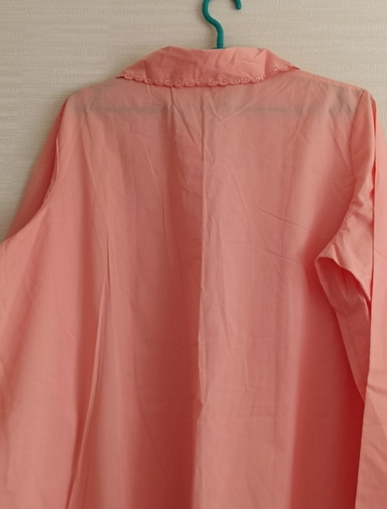 Красивая женская ночная рубашка винтаж 80-х дл. рукав с кармашком абрикос Китай, numer zdjęcia 9