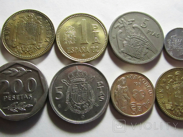 Монети Іспанії 10шт. (всі різні), фото №4