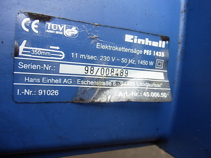 Електропила ланцюгова EINHELL PES 1435 ROYAL 1450W з Німеччини, photo number 11