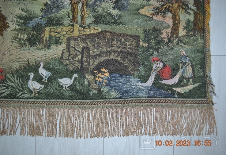Vintage tapestry "Rural landscape". Production of the GDR. From the USSR. Size 150x67 (60) cm. No. 2, photo number 8