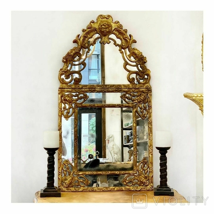Mirror in the style of Louis XIV. Wooden with gilding. France, photo number 3