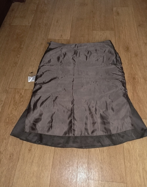 Bonita Красивая женская юбка под кожу/замш шоколадного цвета 42, фото №3