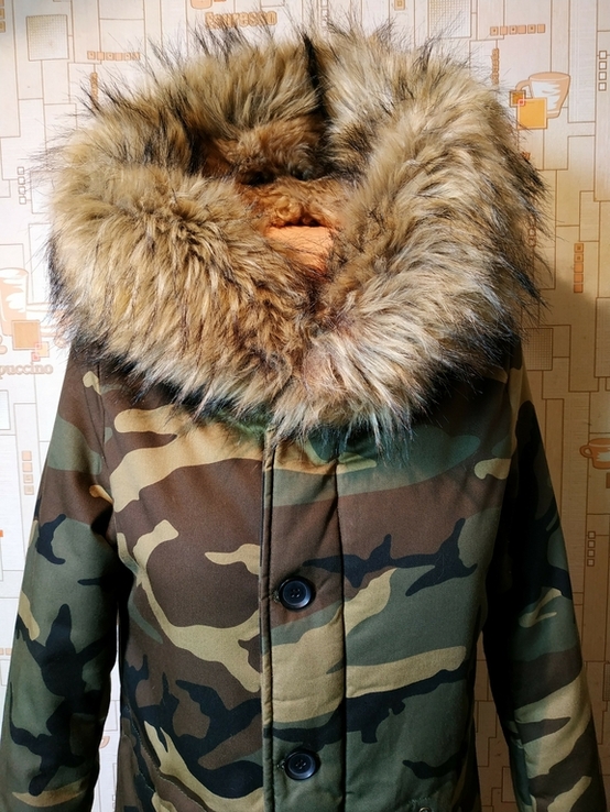 Тепла жіноча куртка типу натовської N2B камуфляж хутро р-р XS, фото №4