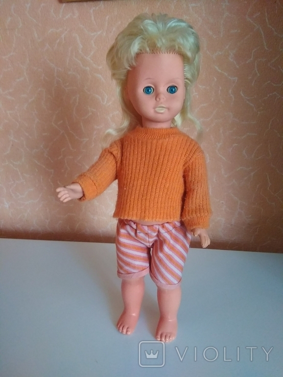 Лялька ГДР, 50 см, з номером, в рідному одязі., фото №4