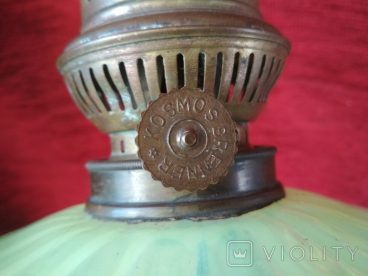 Старинная керосиновая лампа Космос Бреннер, фото №8