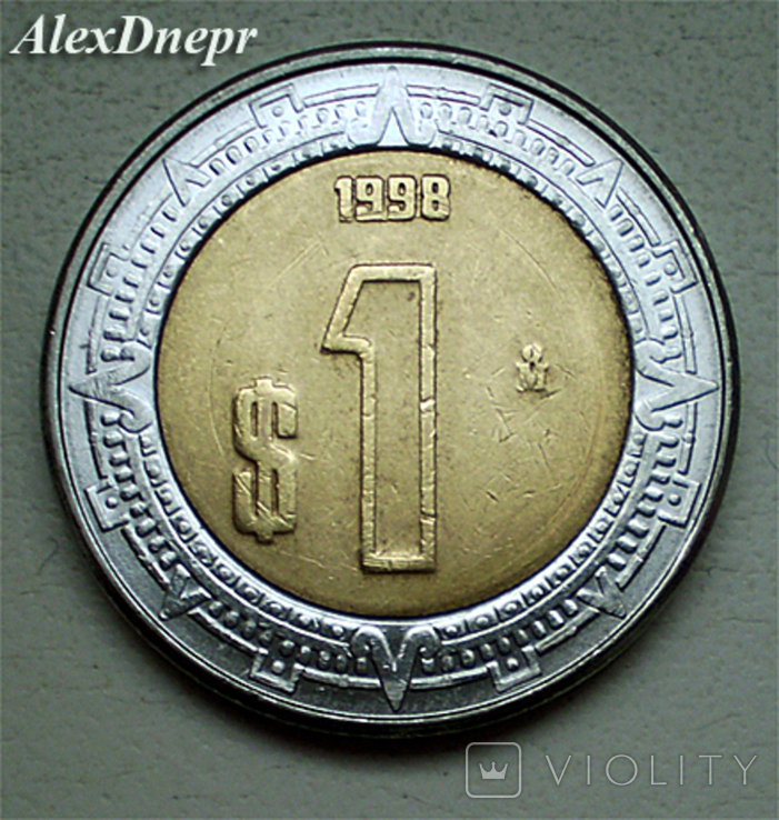 Мексика 1 песо 1998, фото №2