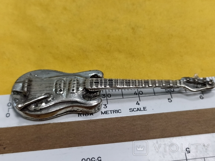 Мініатюра Гітара срібло 800 проби, 11 грам, фото №6