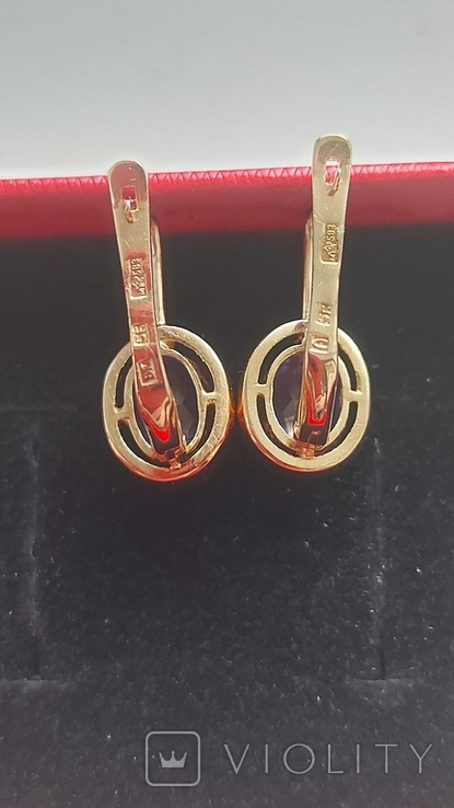 Earrings gold 583 of the USSR, photo number 6