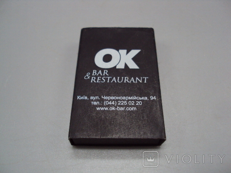 Сірники OK Bar Ресторан Київ Ягуар Україна коробки сірників довжиною 5,9 см, фото №2