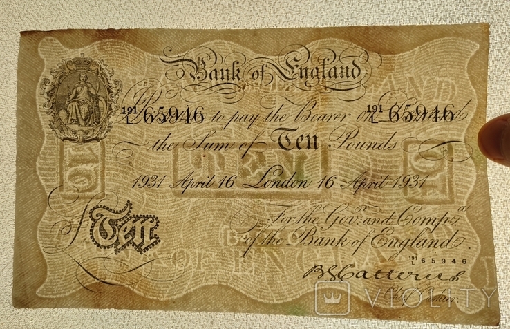Велика Британія, 10 фунтів, 16 april 1931, London., фото №4