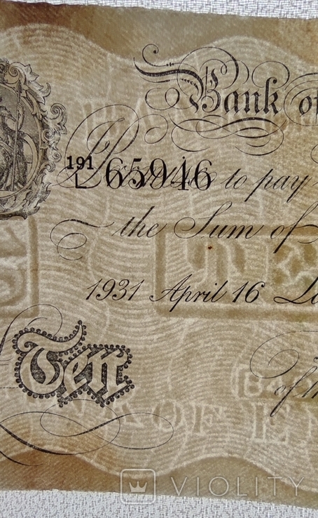 Велика Британія, 10 фунтів, 16 april 1931, London., фото №12