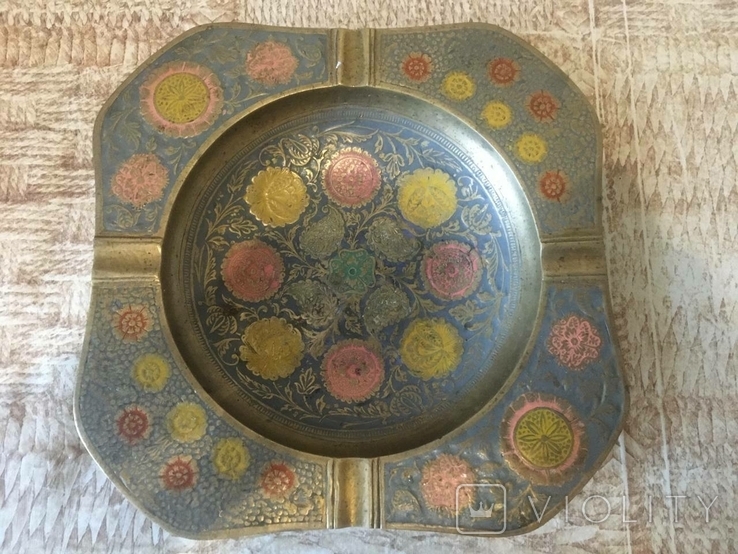 Brass ashtray 60-70 years. Handiwork. India, photo number 2