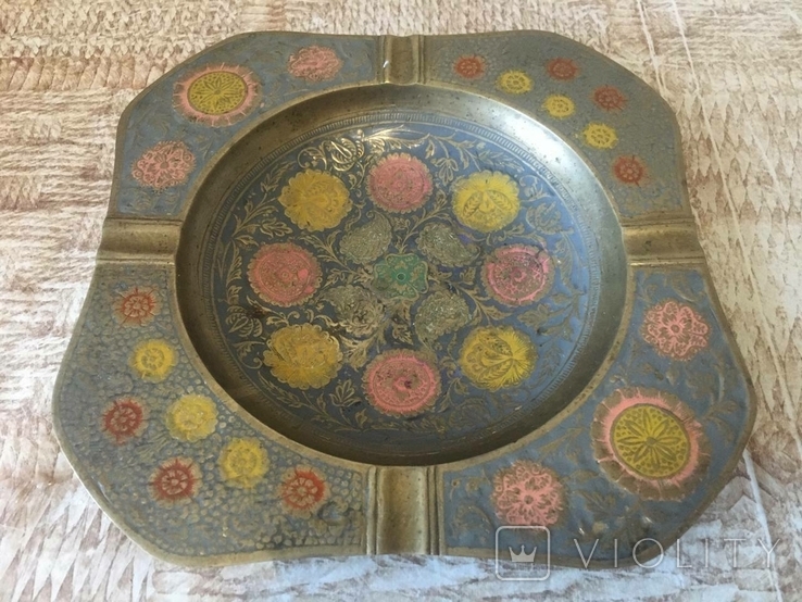 Brass ashtray 60-70 years. Handiwork. India, photo number 3