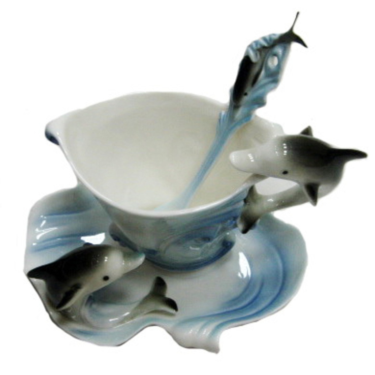 Чашка с блюдцем Дельфин