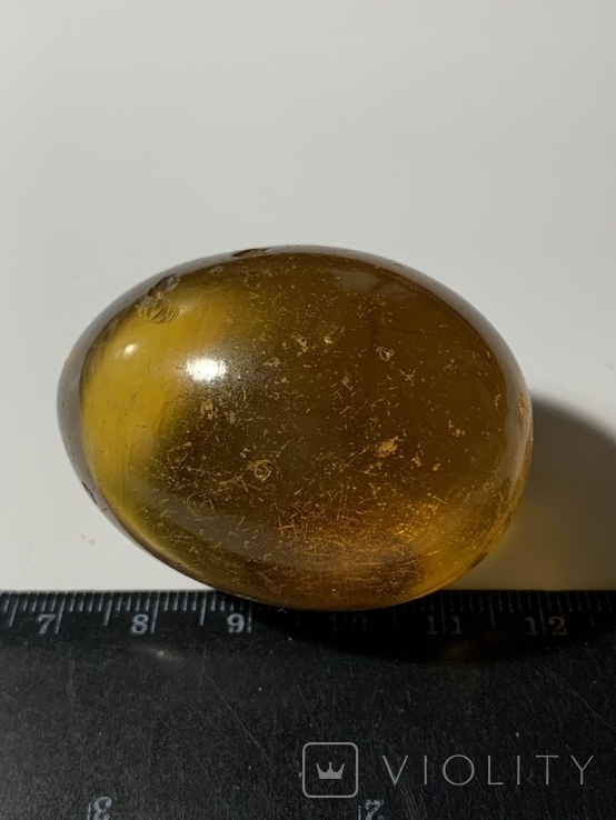 Дореволюционное пасхальное стеклянное яйцо медового цвета, photo number 4