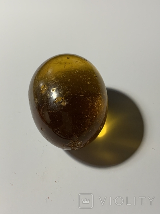 Дореволюционное пасхальное стеклянное яйцо медового цвета, photo number 6