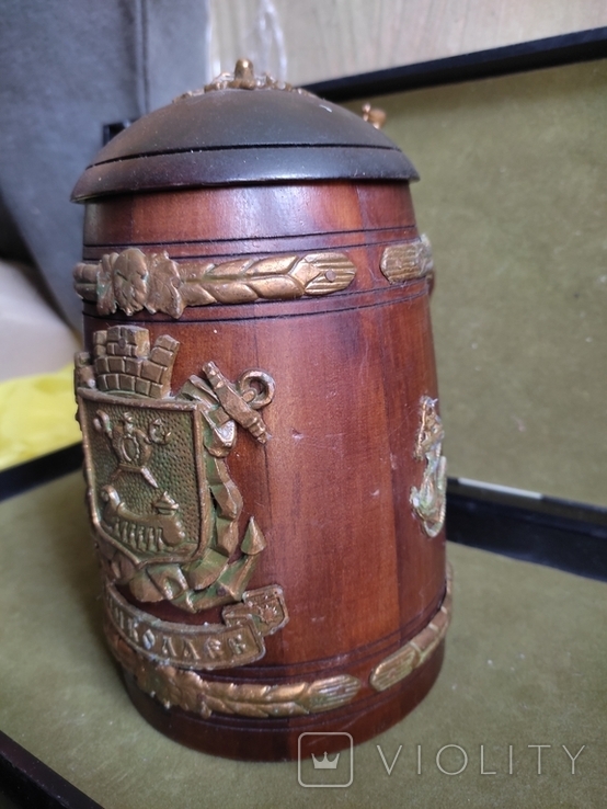 Souvenir wooden beer mug with a lid "Nikolaev"., photo number 7