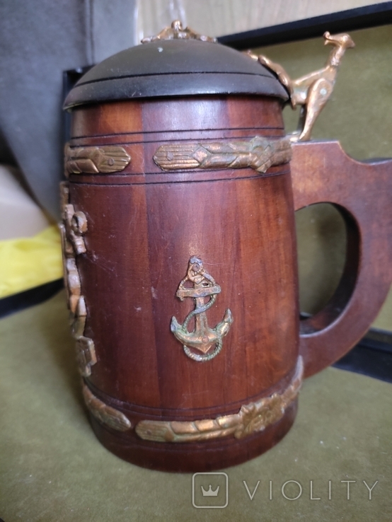 Souvenir wooden beer mug with a lid "Nikolaev"., photo number 8