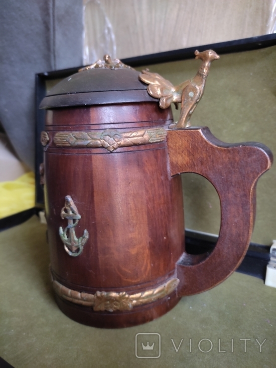 Souvenir wooden beer mug with a lid "Nikolaev"., photo number 9