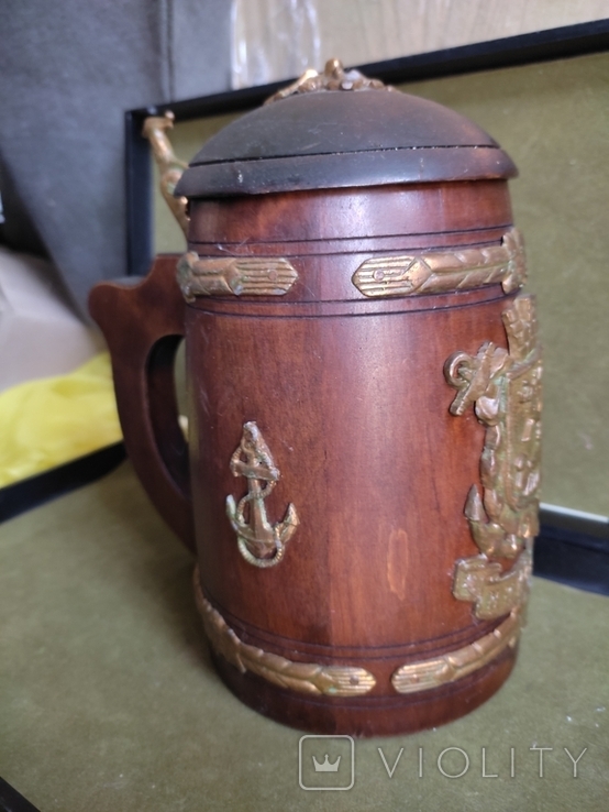 Souvenir wooden beer mug with a lid "Nikolaev"., photo number 13