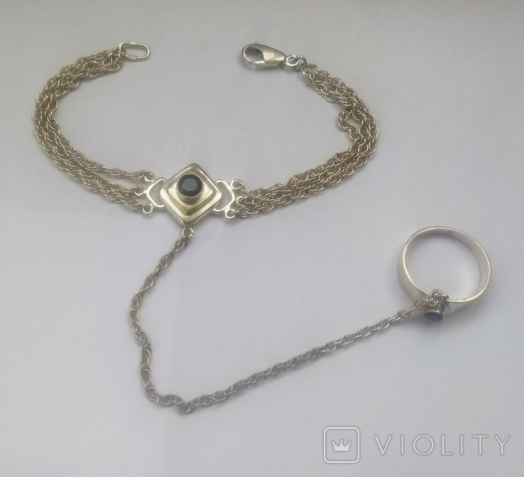 Silver bracelet and ring in oriental style, photo number 4