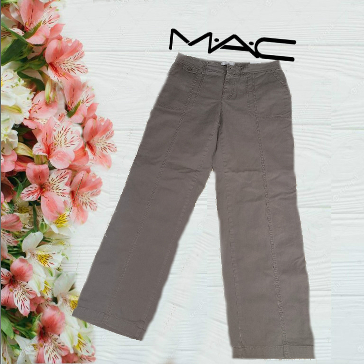 Mac Летние красивые хлопковые женские брюки пепельно коричневые 40/34, фото №2