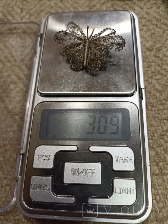 Брошка метелик, срібло 925 проби, 3,1 грам, фото №8