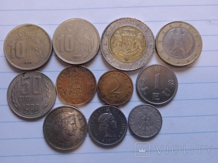 Монеты Польши и других Государств, смотрите описание, всего 43 монеты, фото №5
