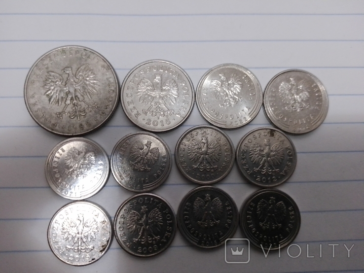 Монеты Польши и других Государств, смотрите описание, всего 43 монеты, фото №13