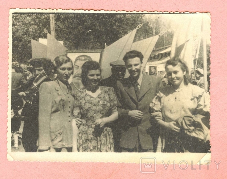1951, Kharkov, demonstration, flags, portrait of Stalin, photo number 2