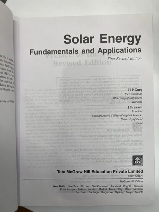 Книга Solar Energy. Fundamentals and Applications, numer zdjęcia 3