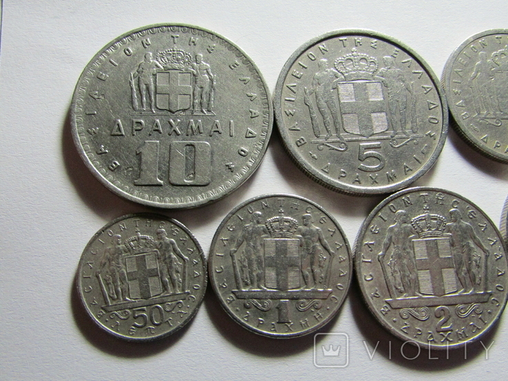 Монети Грециї 10 шт., фото №3