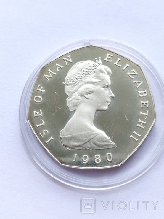 50 pence 1980 Maine Christmas silver proof, photo number 3