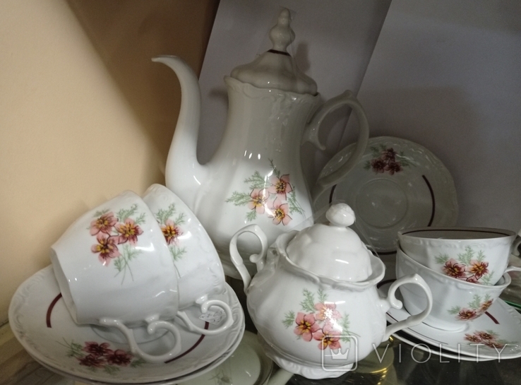 Antique tea and coffee set "Daisy", baroque, 10 pr, from Germany, new, photo number 2