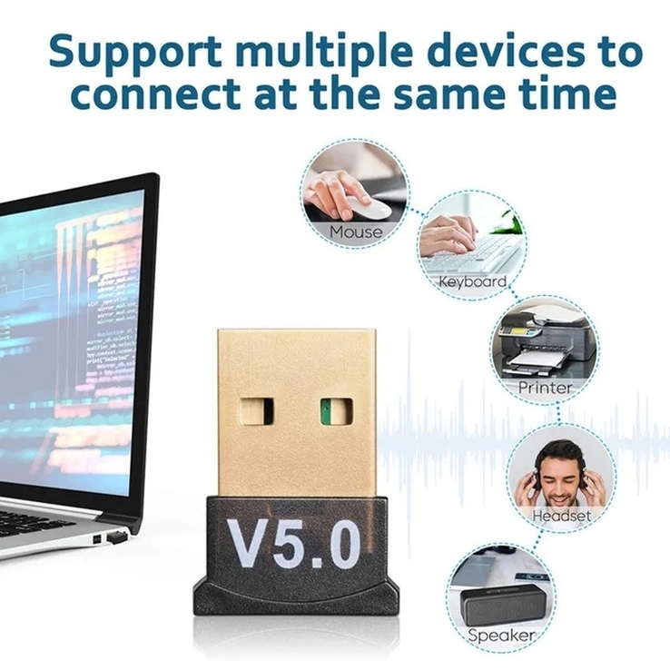 Адаптер USB Bluetooth 5.0 для Компьютера/Ноутбука/Других устройств, numer zdjęcia 7